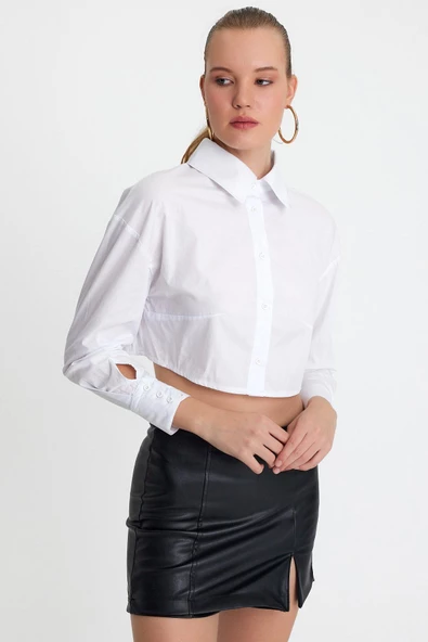 Kadın Regular Fit Gömlek  Beyaz ürün görseli 1