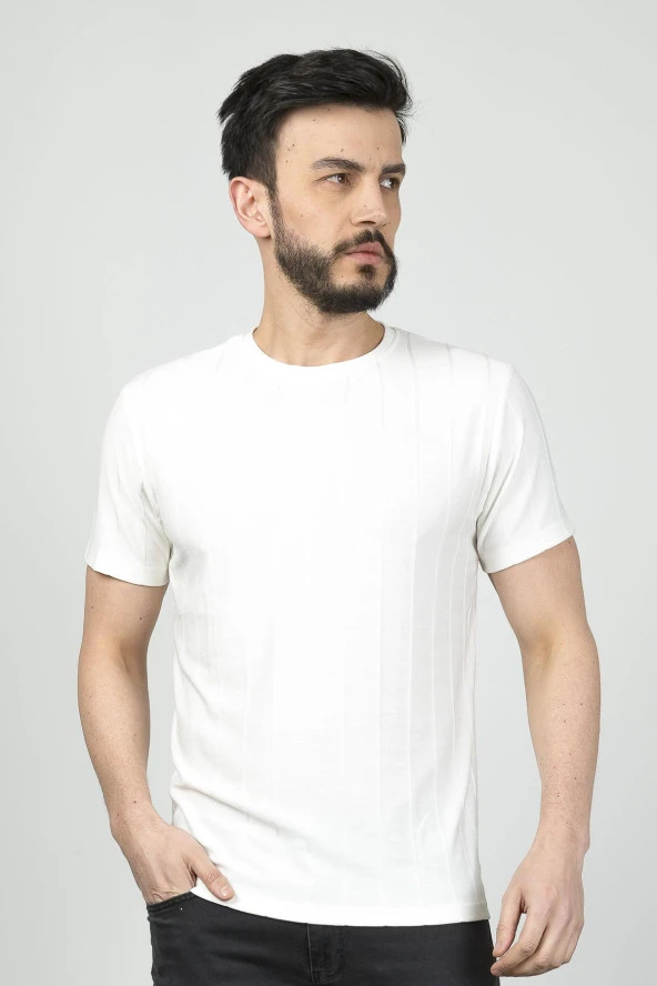 Cazador B.Yaka K.Kol  Erkek T-shirt 4161 Ekru ürün görseli 1
