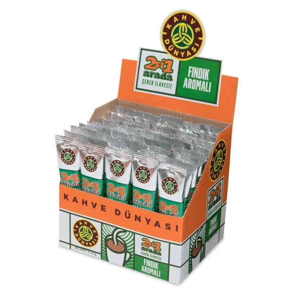 Kahve Dünyası 2si1 Arada Fındık Aromalı Kahve  40 x 12 gr ürün görseli 1