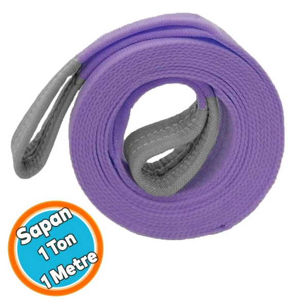 Sapan Polyester Spanzet 1 Ton 1 Metre Mor Sağlam Yük Kaldırma Taşıma İndirme Halat ürün görseli 1