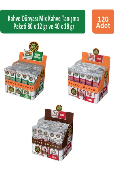 Kahve Dünyası Mix Kahve Tanışma Paketi 80 x 12 gr x 2 Adet ve 40 x 18 gr ürün görseli 1