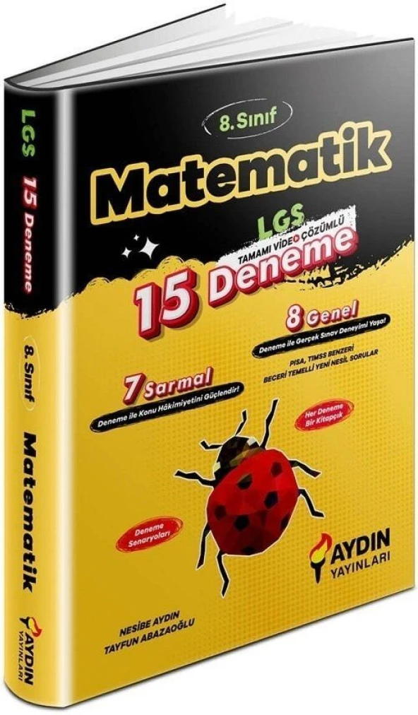 Aydın Yayınları 8. Sınıf LGS Matematik 15 Deneme Video Çözümlü ürün görseli 1