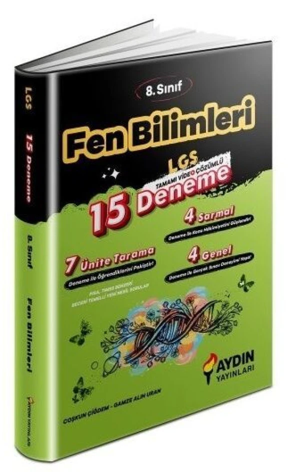 Aydın Yayınları 8. Sınıf LGS Fen Bilimleri 15 Deneme ürün görseli 1