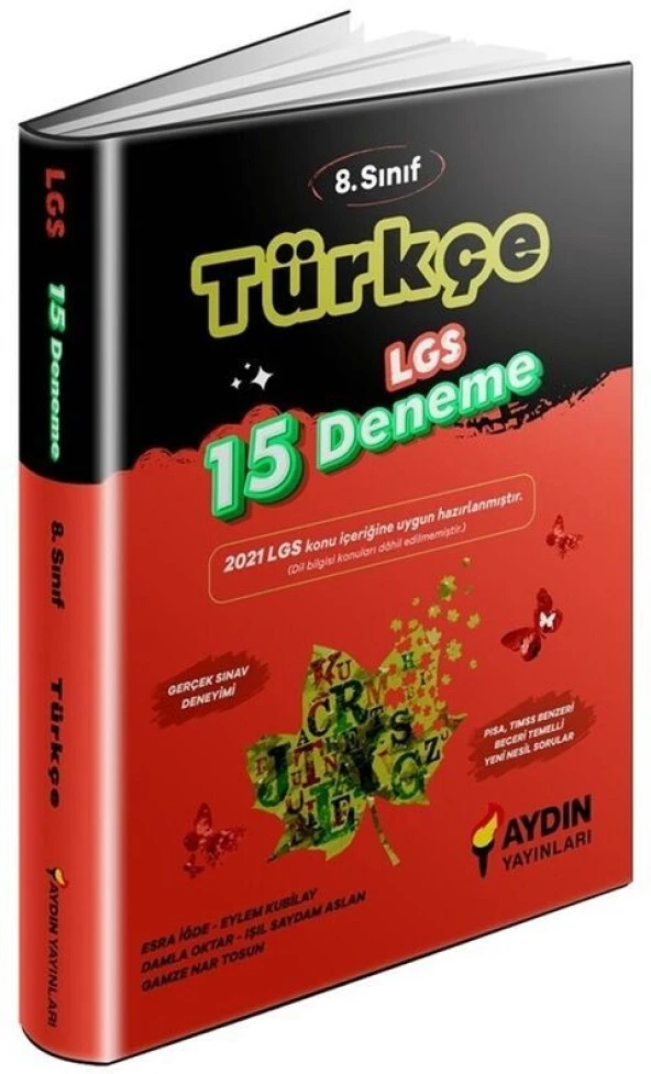 Aydın Yayınları 8. Sınıf LGS Türkçe 15 Deneme ürün görseli 1