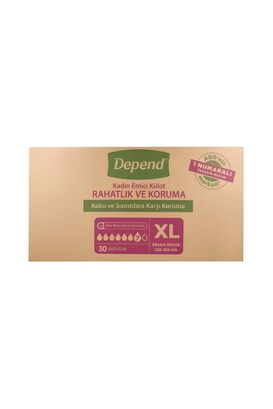 Depend Emici Külot Kadın Ekstra Büyük Boy 30 Lu X 2 Adet ürün görseli 1
