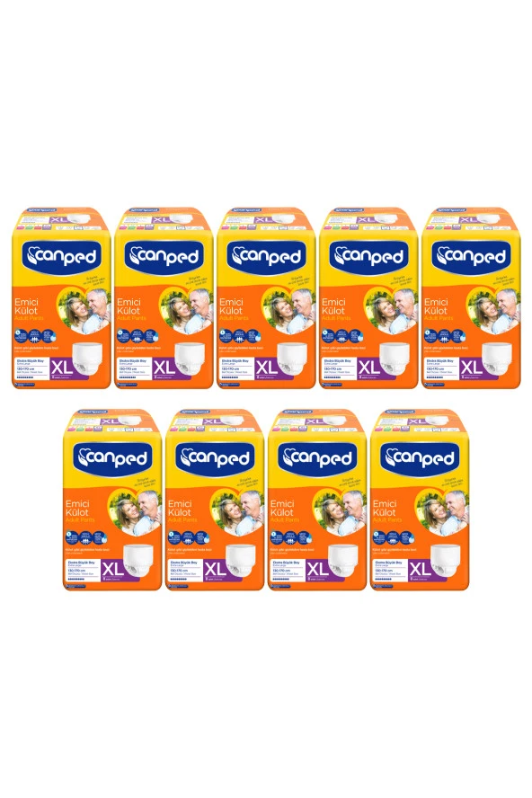 Canped Emici Külot Ekstra Büyük Boy (XL) 130-170 cm 9 Paket 72 Adet ürün görseli 1
