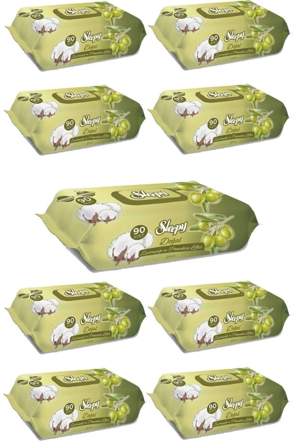 Sleepy Islak Mendil Zeytinyağlı 90 Lı X 9 (toplam 810 Adet Mendil) ürün görseli 1