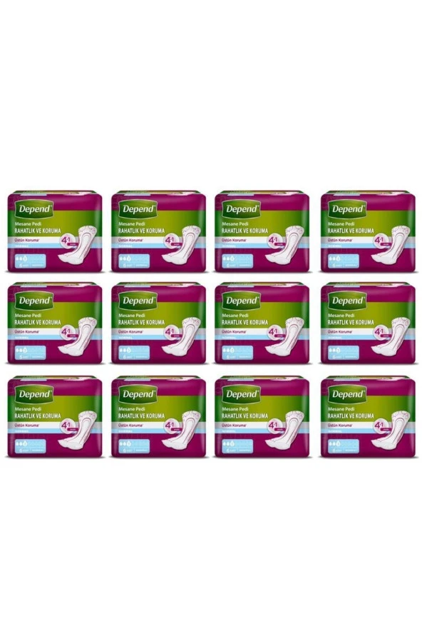 Depend Kadın Mesane Pedi Normal 6'lı 12 Paket ürün görseli 1