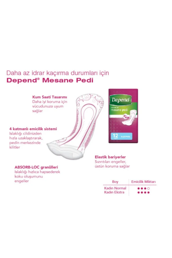 Depend Mesane Pedi Kadın Ekstra 10'lu 8 Adet - Resim 2