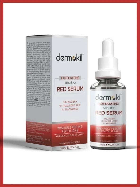Dermokil Exfoliating Aha+Bha Red Serum 30 ml ürün görseli 1