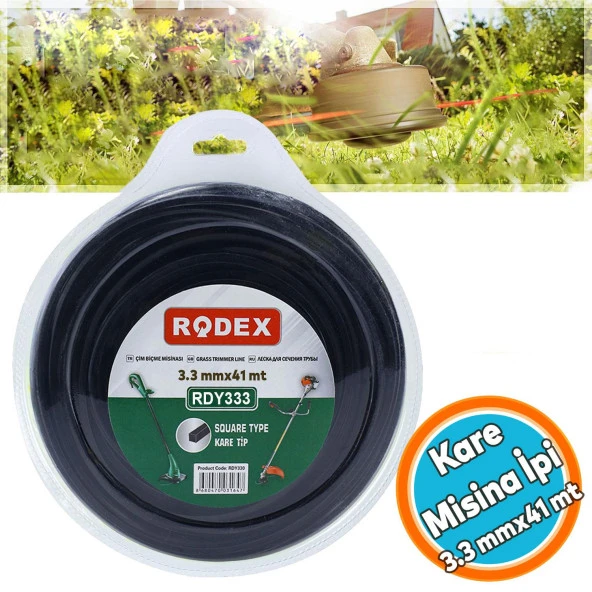 Misina Motorlu Tırpan Kare Misina 3.3 mm 41 Metre Çim Ot Biçme Teli ürün görseli 1