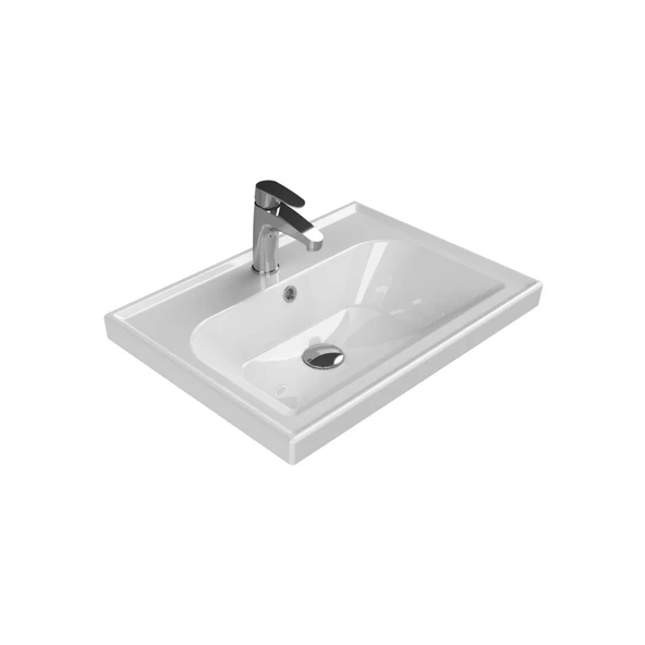Turkuaz Cerastyle Frame Etajer Uyumlu Beyaz Lavabo 60x45 Cm 031000-u ürün görseli 1
