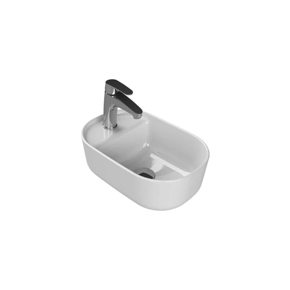 Turkuaz Cerastyle Aqua Tezgâh Üstü Beyaz Lavabo 42x28 Cm 077000-u ürün görseli 1