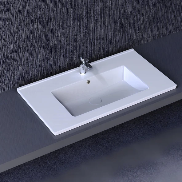 Turavit Bella Etajer Uyumlu Beyaz Lavabo 80x45 Cm BL0402 ürün görseli 1