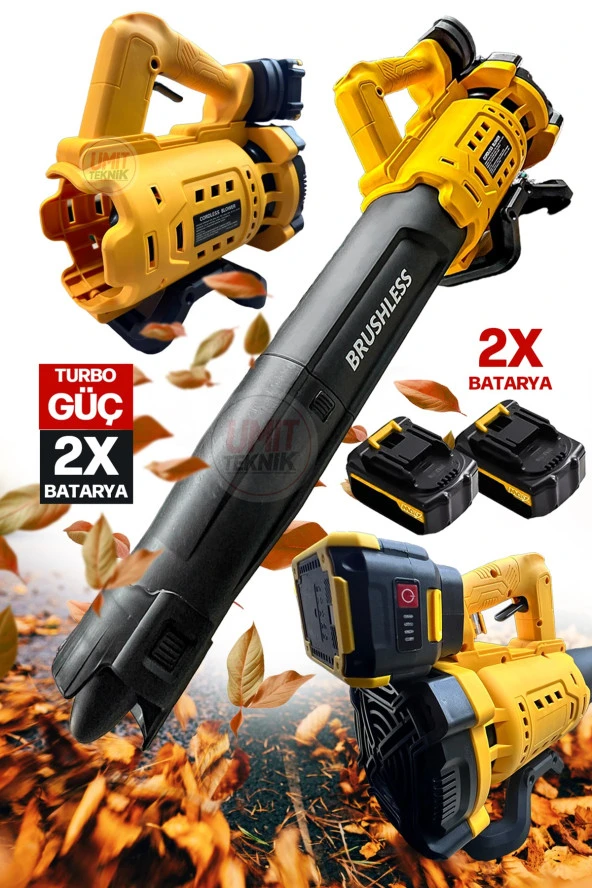Süper Güçlü 6 Kademeli Çift Akülü Turbolu Yaprak ,Çamur,Toz,Kar Hava Üfleme Makinesi,yaprak Üfleme ürün görseli 1