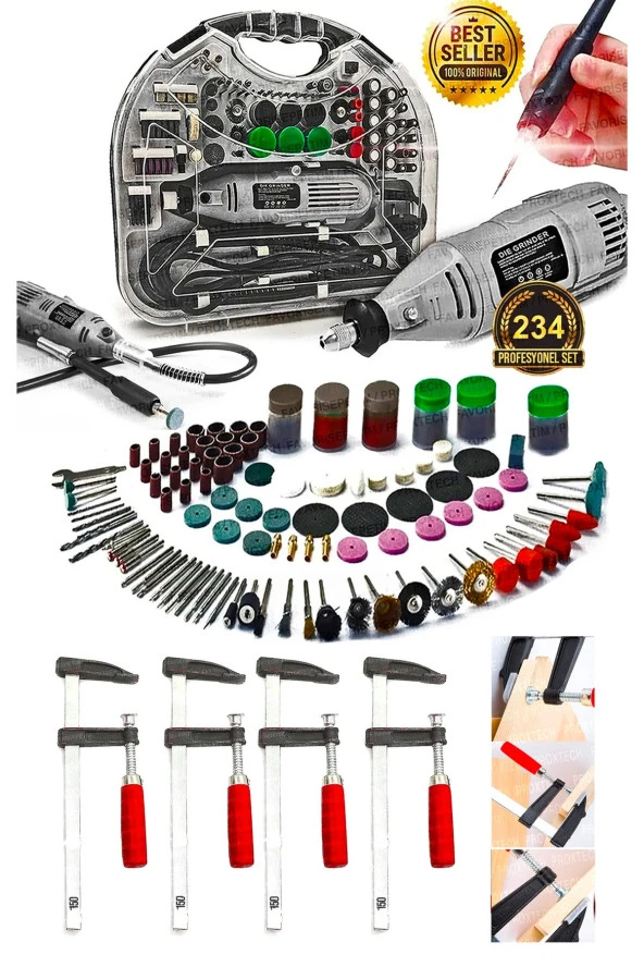 Pro 215pcs Multi 6 Kademe Devirli Çantalı Dramel Gravür Seti Hobi Set, Esnek Şaft 4 İşkence Hediye ürün görseli 1
