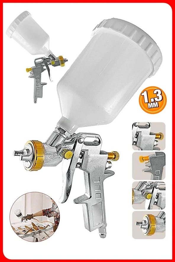 Yüksek Kalite  Üstten Depolu Profesyonel 1.8 mm 600 cc Sprey Boya Tabancası ürün görseli 1