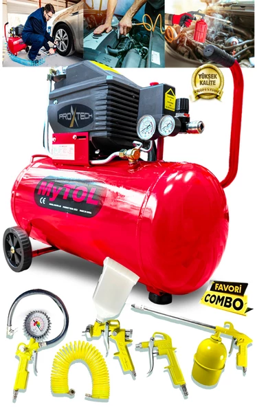 2HP 50 Lt Full Paket EnÇok Tercih edilen Hava Kompresörü Boya,Lastik,Mazot Temizleme 5PCS Havalı ürün görseli 1
