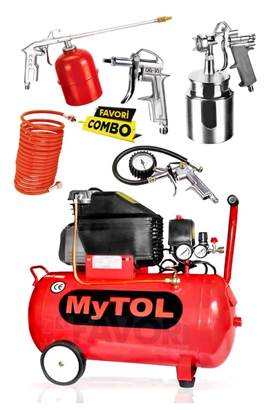 MyTool 50 LtHava Kompresörü Yüksek  Kalite 5 Parça Havalı Set ürün görseli 1