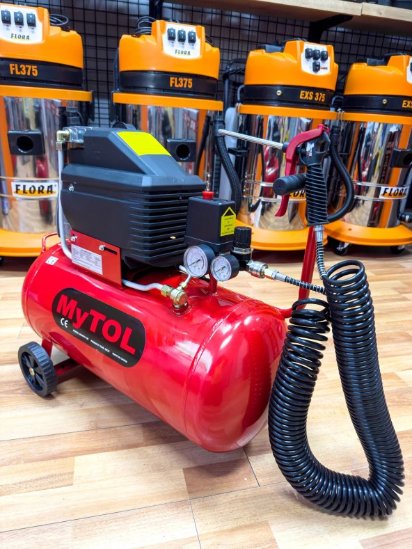 MYTOL 50 Litre Hava Kompresörü 2 Hp 8 Bar ve 5Li Havalı Set ürün görseli 1