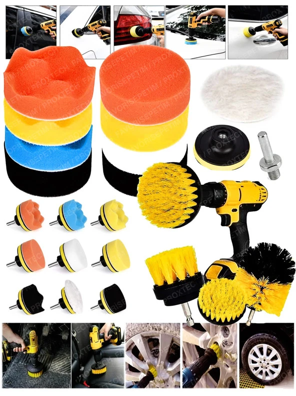 Pro 14 Pasta Cila Polisaj Süngeri Seti 115mm Matkap Uyumlu Pasta Cila Fırçalama  Parlatma Seti ürün görseli 1
