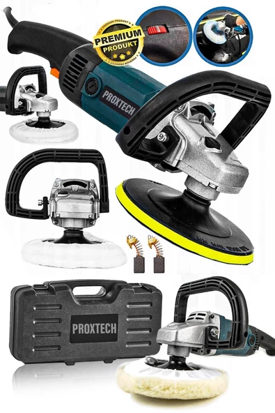 PROXTECH Premium Profesyonel 6 Kademeli Devirli Koltuk Yıkama Zımpara Pasta Cila Polisaj Makinesi Ful Set ürün görseli 1