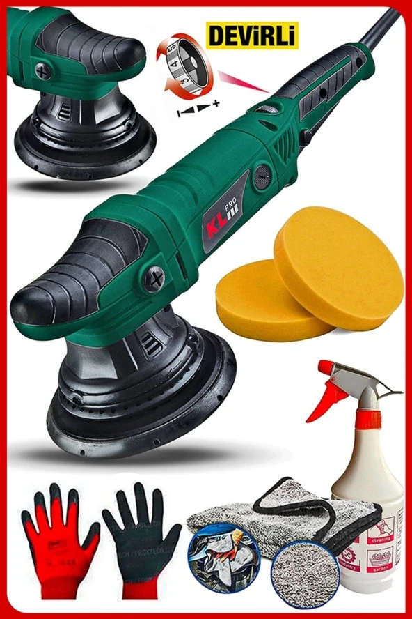Profesyonel Orbital Premium Klpj7171 150mm Polisaj Makinesi Yedek Kömür full Set Hediye ürün görseli 1