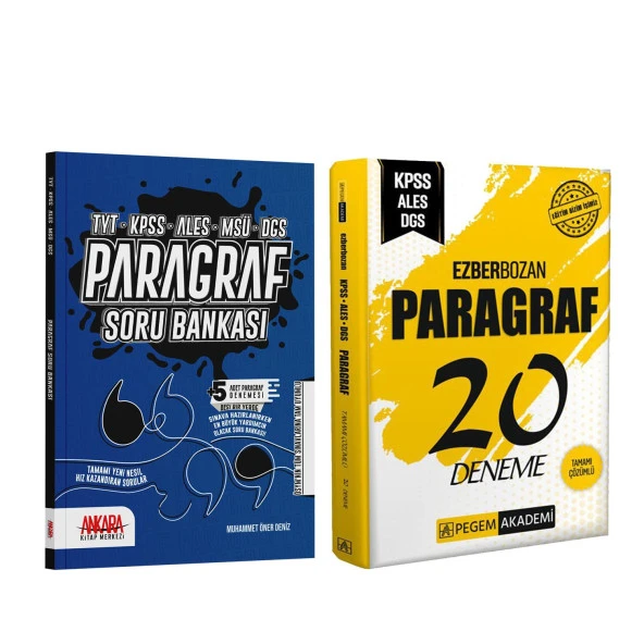 Pegem Akademi KPSS Paragraf 20 Deneme ve AKM Paragraf Soru Bankası Seti 2 Kitap ürün görseli 1