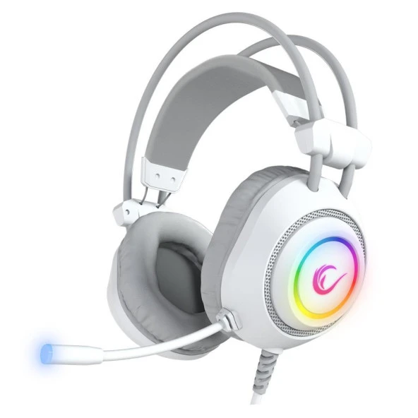 Rampage RM-K19 RAGING PLUS Beyaz USB 7.1 Surround RGB Ledli Gaming Oyuncu Mikrofonlu Kulaklık ürün görseli 1