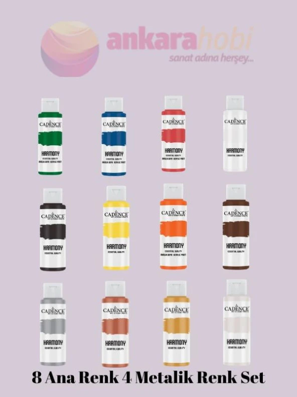 HARMONY AKRİLİK BOYA 120 ML 8 ANA RENK 4 METALİK RENK ürün görseli 1