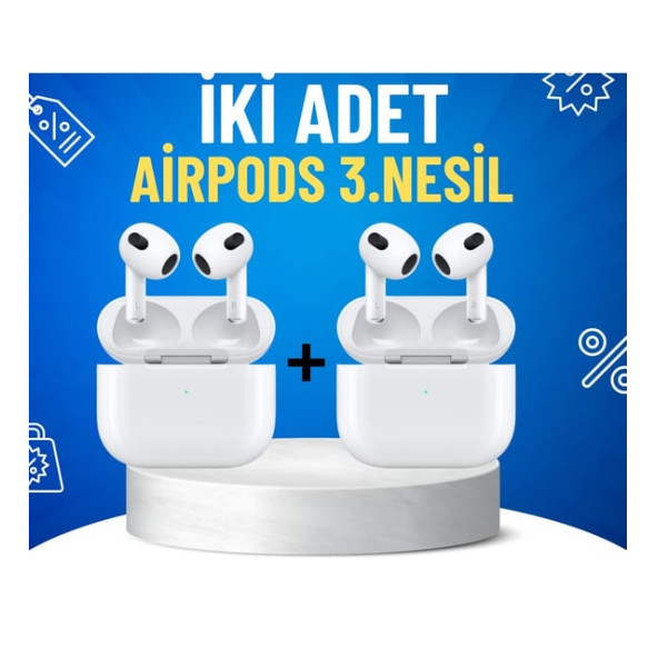 İKİ ADET AİR 3.NESİL PREMİUM SERİ BLUETOOTH KULAKLIK ürün görseli 1