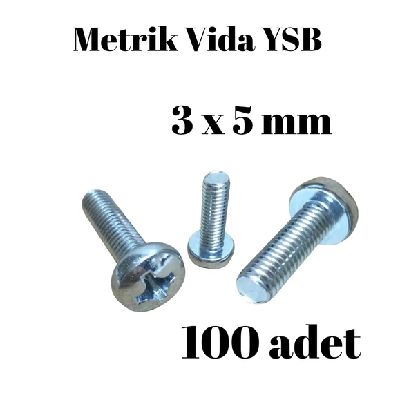 Metrik Vida YSB 3X5 100 Adet Yıldız Silindir Başlı Vida ürün görseli 1