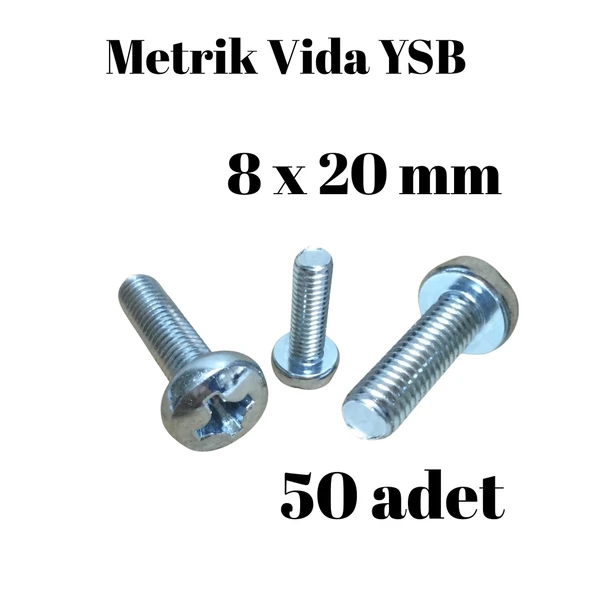 Metrik Vida Ysb 8x20 mm 50 Adet Yıldız Silindir Başlı Vida ürün görseli 1