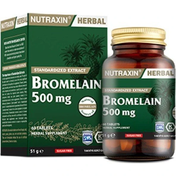 Nutraxin Bromelain 500mg 60 Tablet ürün görseli 1
