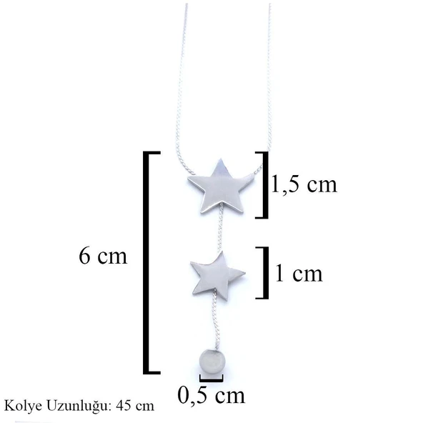 316L Çelik Yıldız Model Kolye KLY-573 - Resim 6