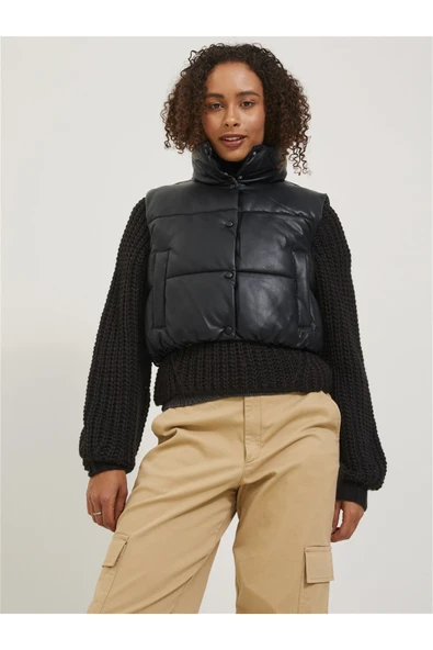 Jack&Jones JJXX Kadın Crop Oversize Suni Deri Yelek ürün görseli 1