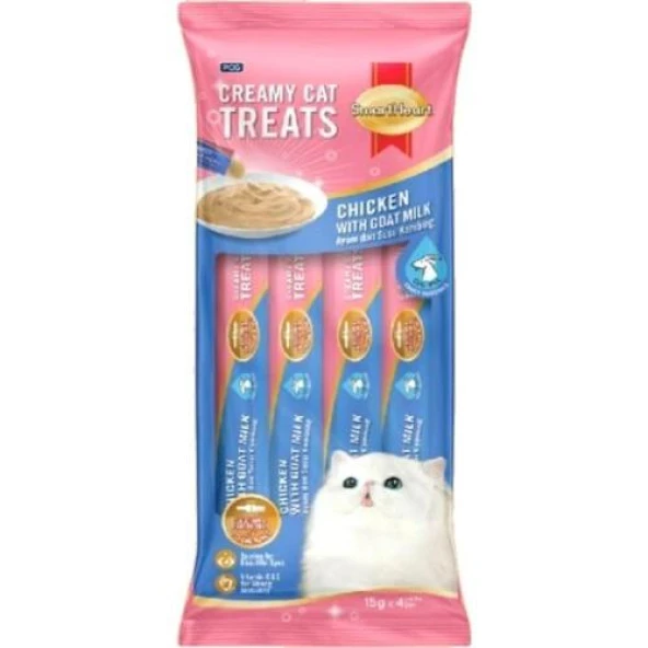 SmartHeart Tavuk ve Keçi Sütü Krema Kedi Ödül 60 Gr 4x15 Gr ürün görseli 1