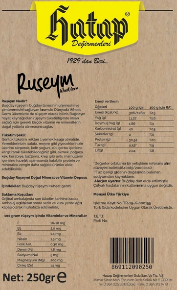 Hatap 250 gr Ruşeym (Fabrikasından) - Resim 2