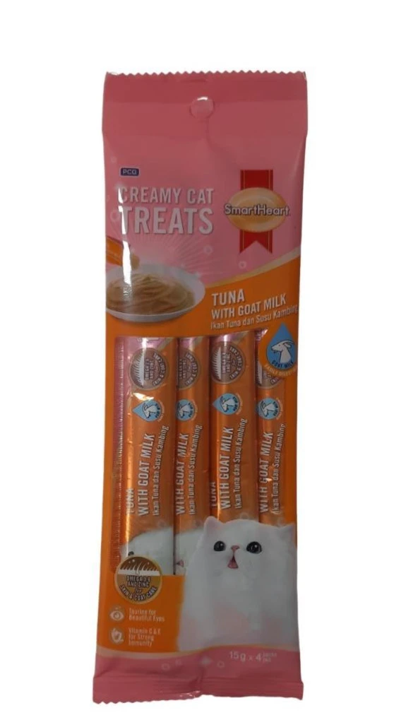 SmartHeart Kremalı Keçi Sütlü Ton Balığı Kedi Ödülü 60 Gr 4x15 Gr ürün görseli 1