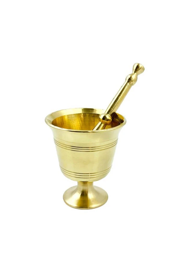 Döküm Pirinç Sarı Tokmak Havan Sarımsak Ezici 8cm Mini1 ürün görseli 1