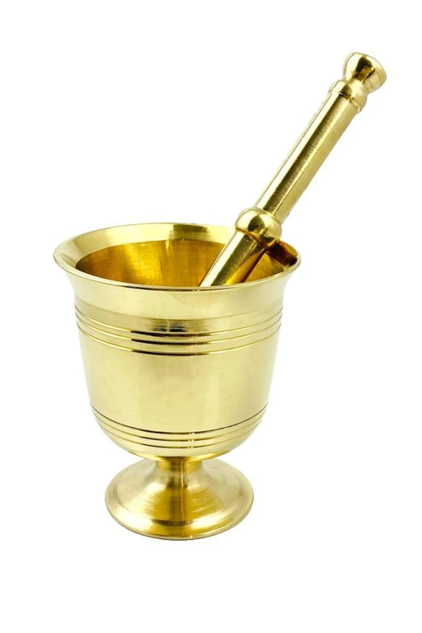 Döküm Pirinç Sarı Tokmak Havan Sarımsak Ezici 12cm 3no ürün görseli 1