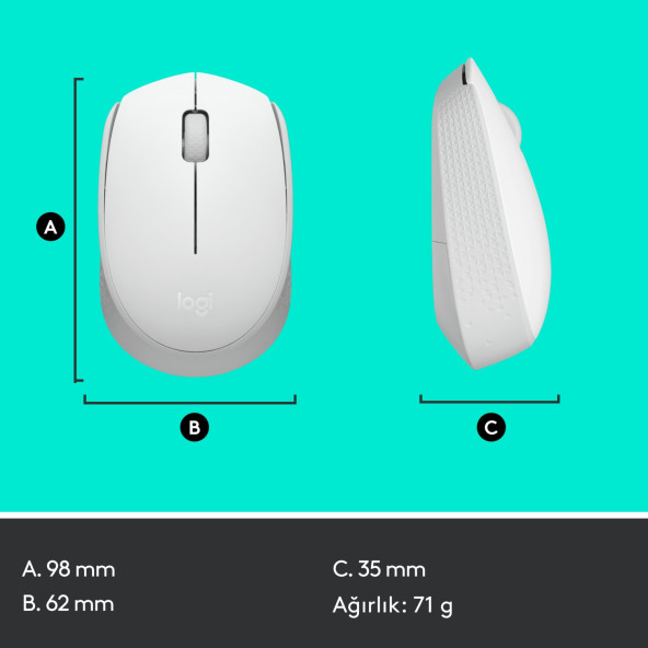 Logıtech M171 Kablosuz Mouse-Beyaz 910-006867 - Resim 4