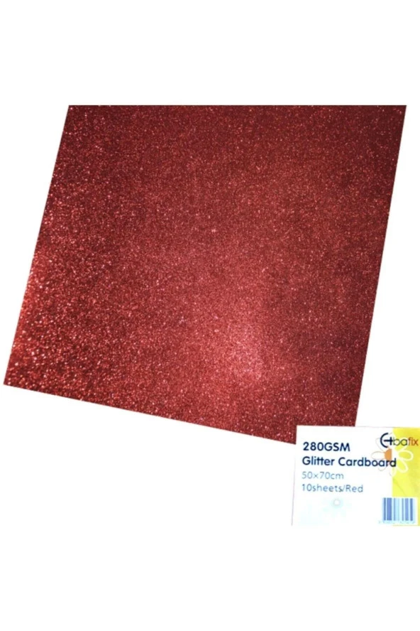 Bafix Simli Karton 50x70 CM Kırmızı Simli Karton (10 Lu Paket) ürün görseli 1