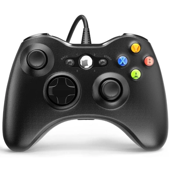 Cosmostech PLAY X PC , XBOX 360 Uyumlu Kablolu Wired Oyun Kolu Gamepad Controller Siyah ürün görseli 1