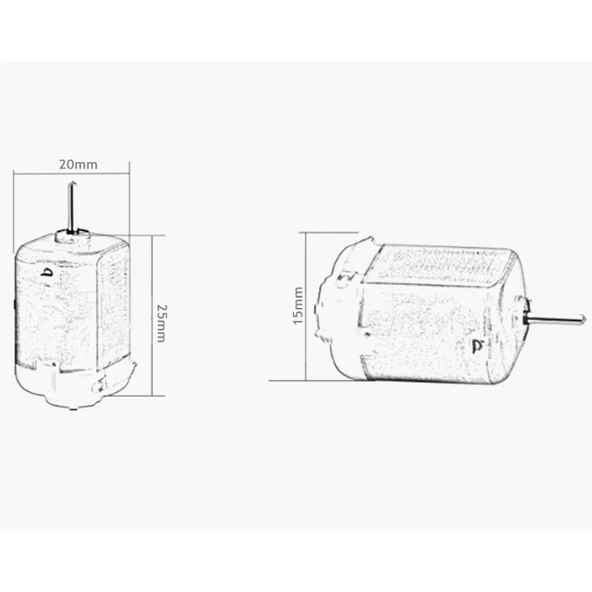1 Adet DC Motor, Deney Motoru, 3V, 6V Motor Yüksek Devir Dinamo Motor - Resim 3