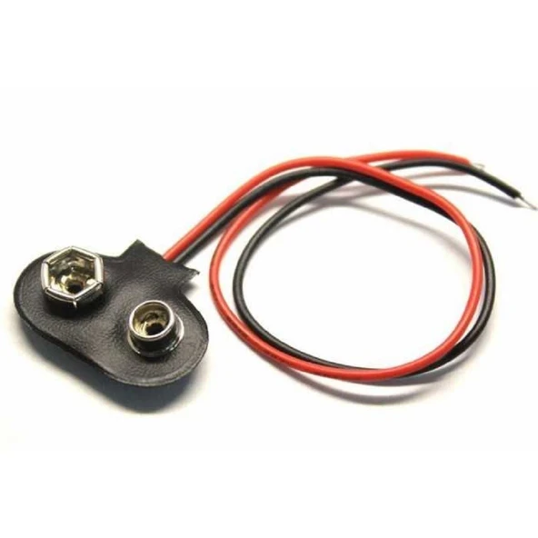 1 Adet - 9V Pil Başlığı Bağlantı Kablosu Jack Soket 9Volt Arduino ürün görseli 1