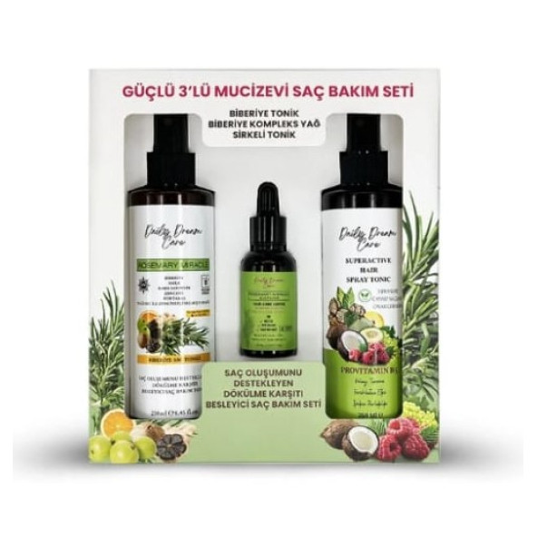 True Bee Daily Dream Care Rosemary Miracle Biberiye Bakımı 3'lü Set (Tonik + Serum) ürün görseli 1