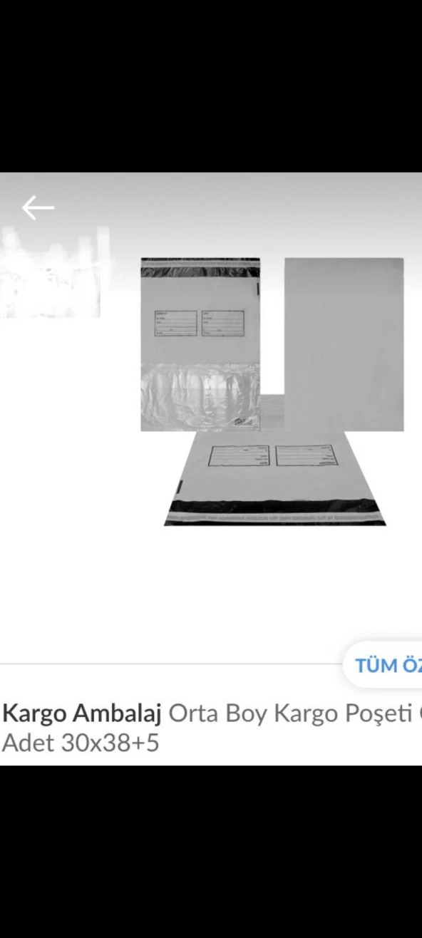 Orta Boy Cepli Kargo Poşeti 100 Adet 30 x 38+5 ürün görseli 1