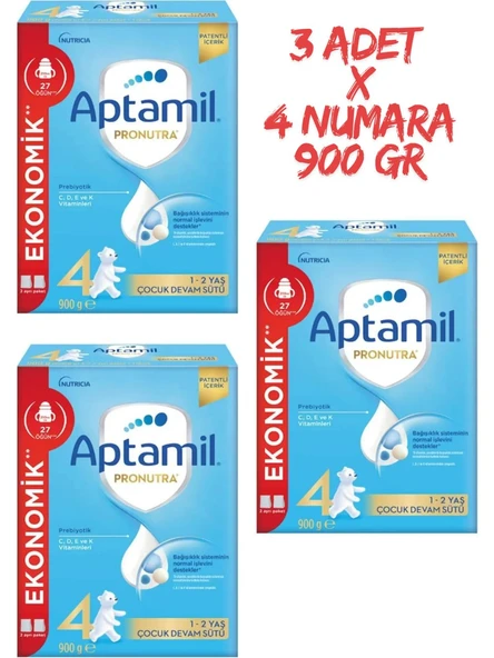 Aptamil 4 Çocuk Devam Sütü 900 gr 3 Adet ürün görseli 1