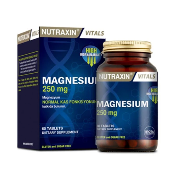 Nutraxin Magnesium 250 mg 60 Tablet ürün görseli 1